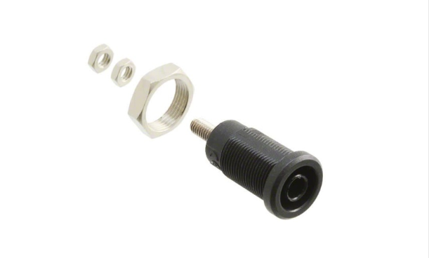 Fluke PJKPL 72930-0 Panel Mt Iec 4mm(0.16in)jack For Sheathed Plug, Hex Nut, 10/pkg (black)
