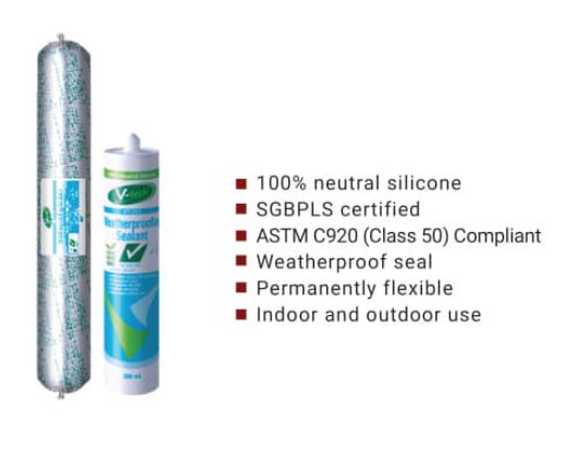 V - TECH -211 & 211S WEATHERPROOFING SEALANT (MATT BLACK/ MATT GREY/ MATT WHITE) 300ML Cartridge / 800G Sausage