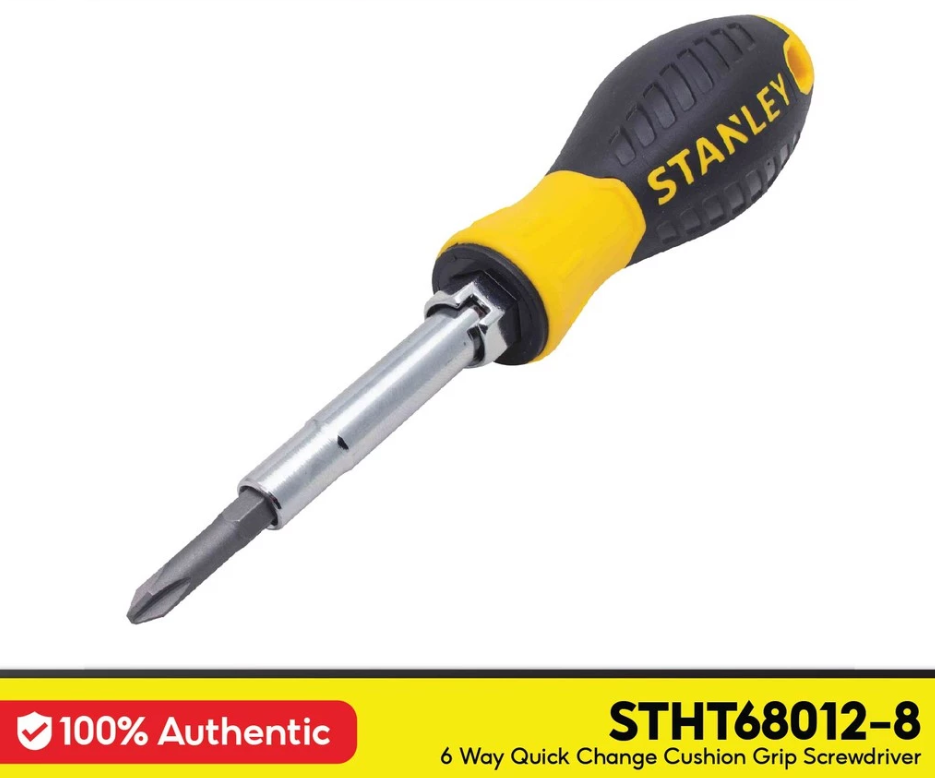 STANLEY 6 WAY QUICK CHANGE CUSHION GRIP SCREWDRIVER (7.75MM) STHT68012-8