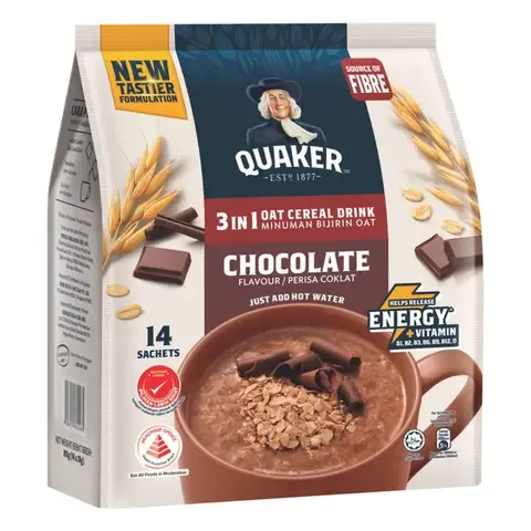 QUAKER OAT DRINK CHOCOLATE 3 IN 1 (14g X 28g )