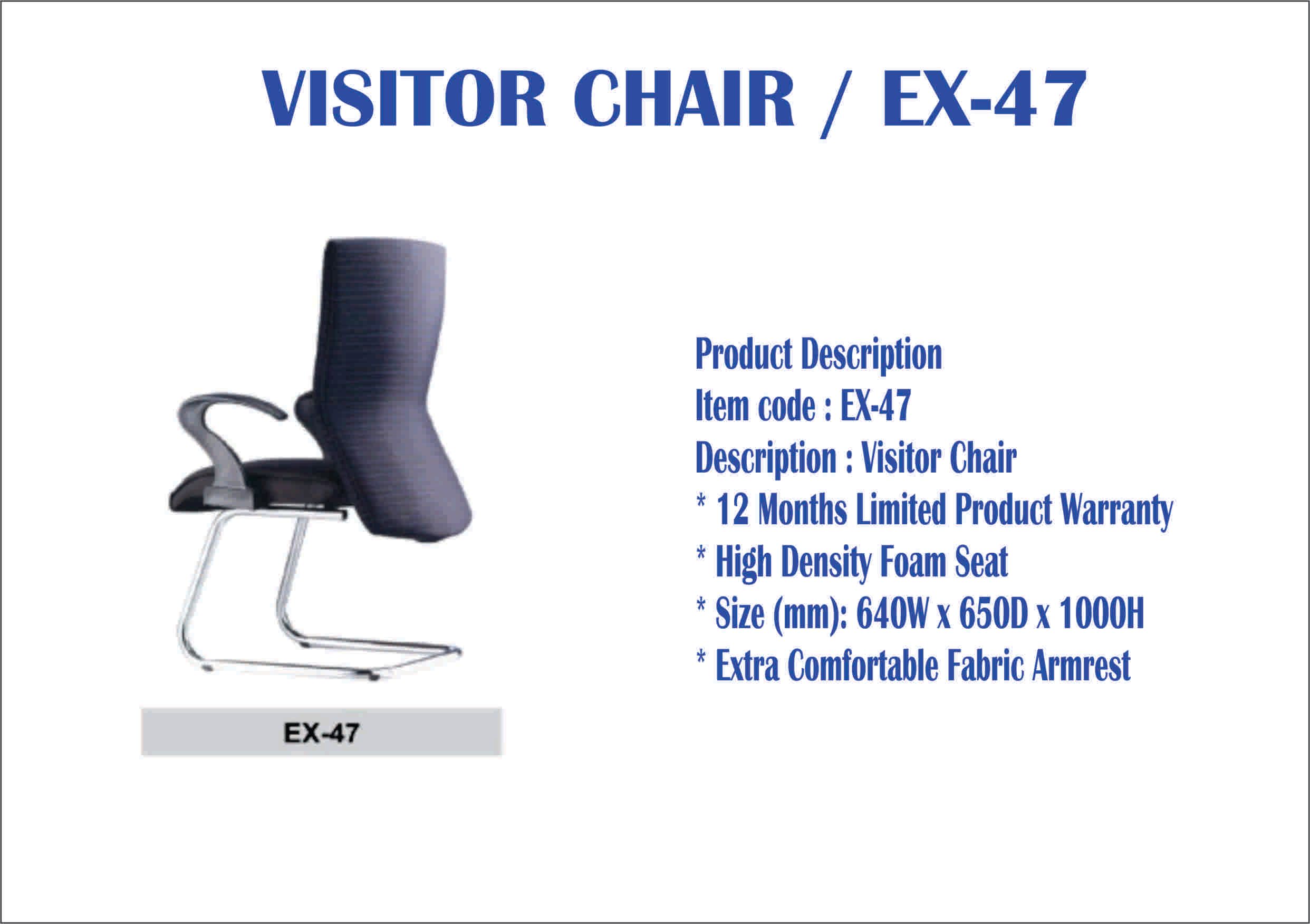 - VISITOR CHAIR EX-47 OCHA VISITOR CHAIR EX-47 (BLACK)- FREE DELIVERY ONLY FOR KLANG VALLEY
