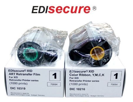 (EDIsecure) *Matica (EDIsecure) DIC10216 + DIC10319 YMCK ribbon and Retransfer Film