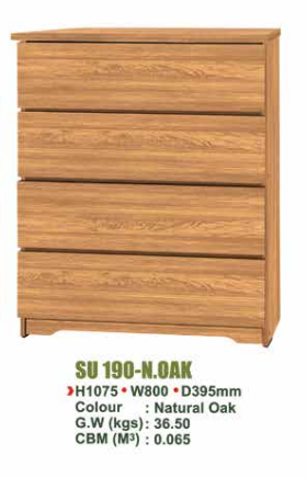 SU CHEST OF DRAWER SU 190 - N.OAK/WN