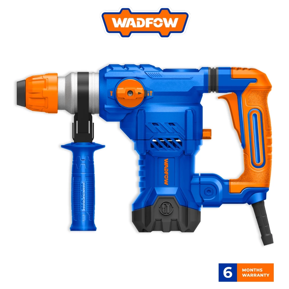 WADFOW ROTARY HAMMER (1500W, 5.5J) SDS+ & ANTI VIBRATION SYSTEM W/ 3 PCS BITS + CASE (WRH2D32)