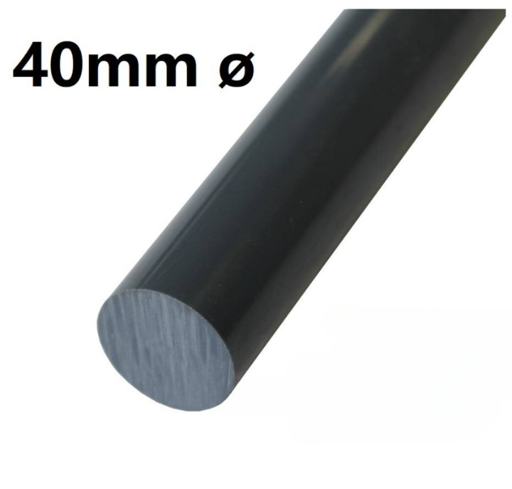 PTFE ROD BLACK 40MM DIAMETER CARBON FILLED PTFE