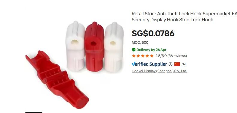 Retail Store Anti-theft Hook Lock, 5mm Magnetic Display Shelf Lock