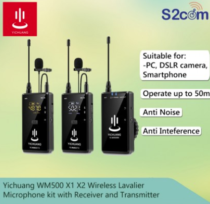 Yichuang WM500 X1 X2 Wireless Lavalier Microphone Kit With Receiver And Transmitter