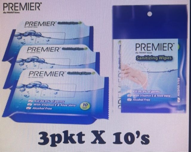 Premier Sanitizing Wipes 10's x 3pkts