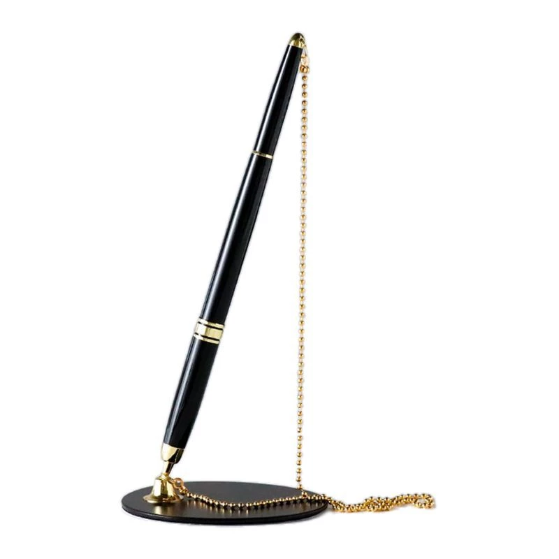 OEM Ballpoint Pen Secure Chain Attached Base Stand Metal