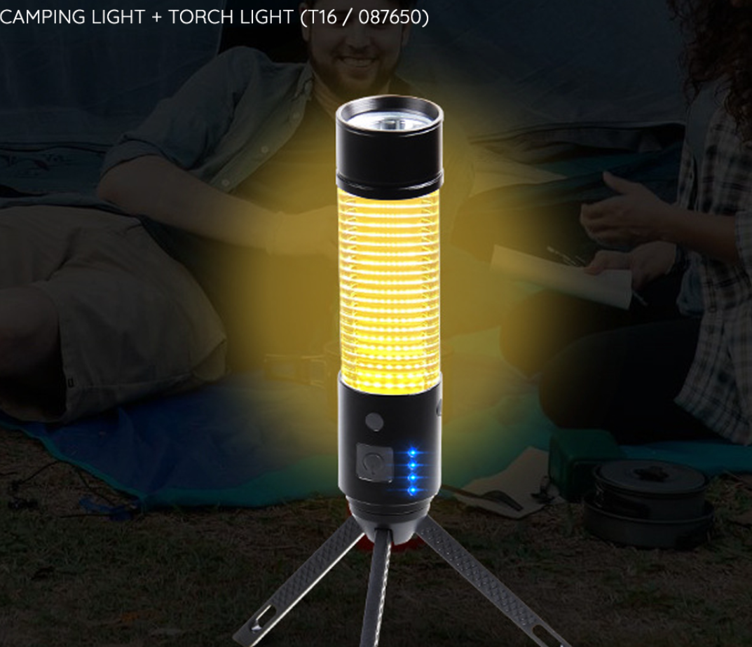 RANDOM MULTI-FUNCTION CAMPING LAMP WITH TORCH LIGHT (T16) RANDOM