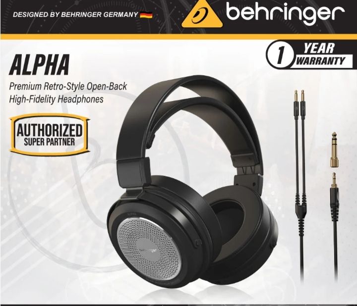 Behringer Alpha Premium Retro-Style Open-Back High-Fidelity Headphones