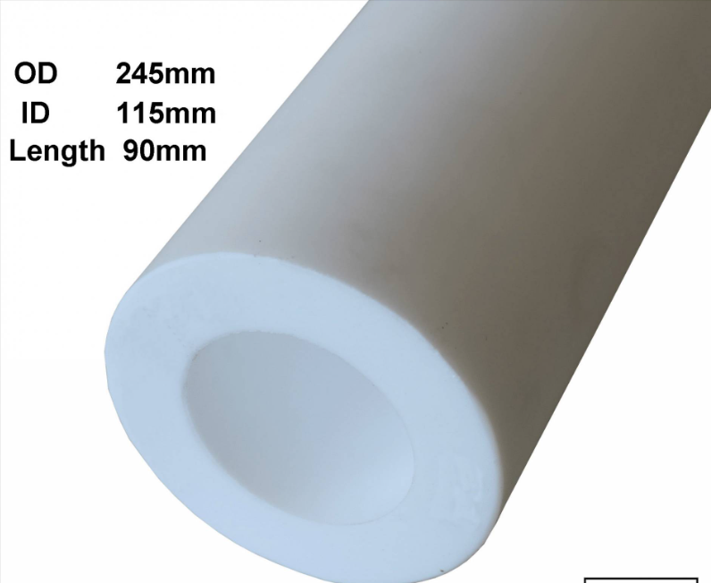 PTFE HOLLOW ROD OD 245MM X ID 115MM X 90MM L WHITE COLOR TUBE HOLLOW PIPE BUSH ROUND BAR