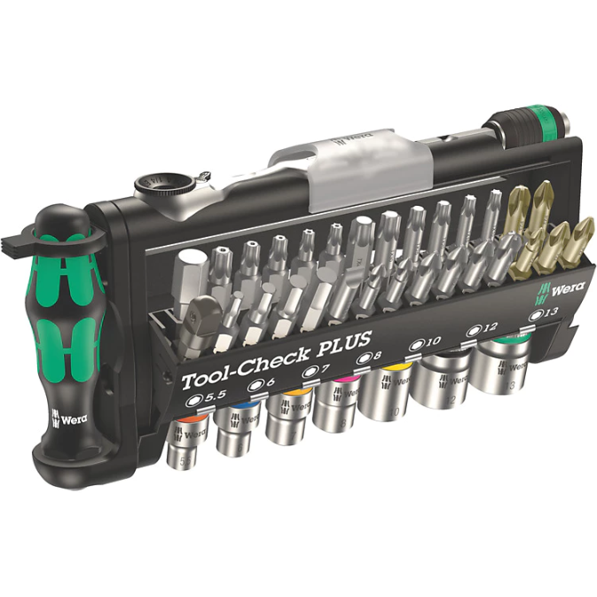 WERA TOOL CHECK PLUS 39 PIECES (05056490001) ZYKLOP MINI RATCHET WRENCH BIT SET