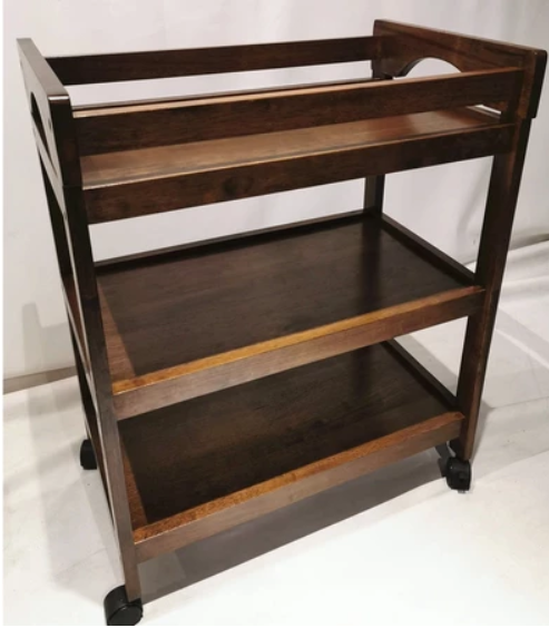 3 Tier Multi-Function Rubberwood Kitchen Trolley
