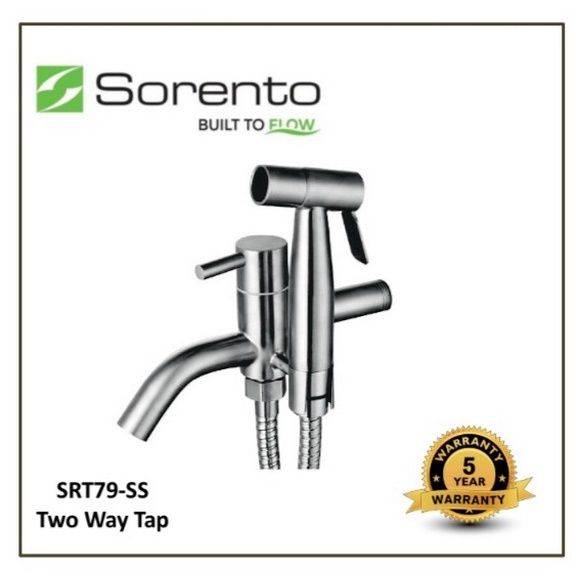 Sorento Two Way Tap c/w Hand Bidet & Flexible Hose Stainless Steel 304 (1.2m) SRT79-SS