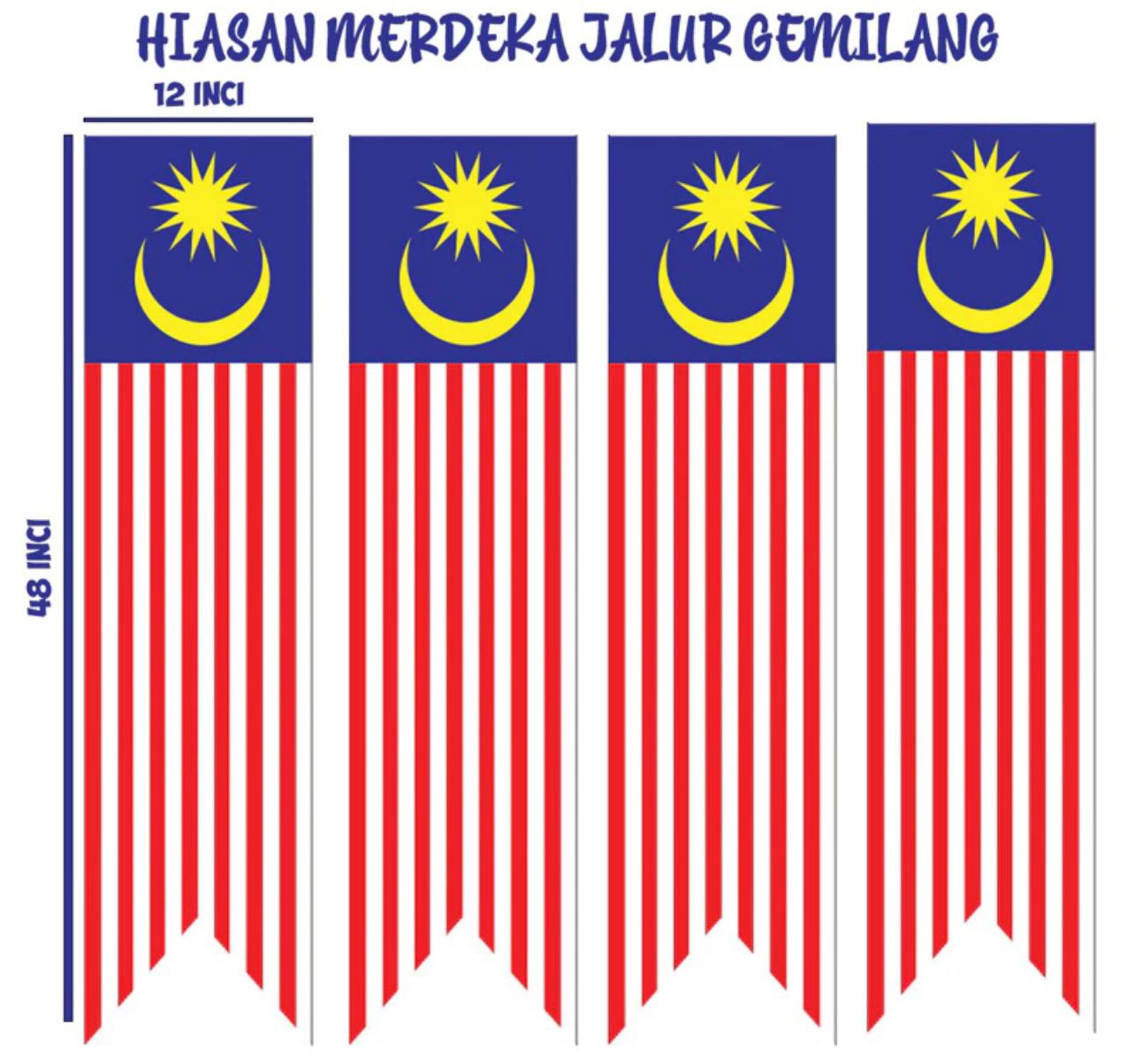 Flag BENDERA HIASAN MERDEKA 1 KAKI X 4 KAKI