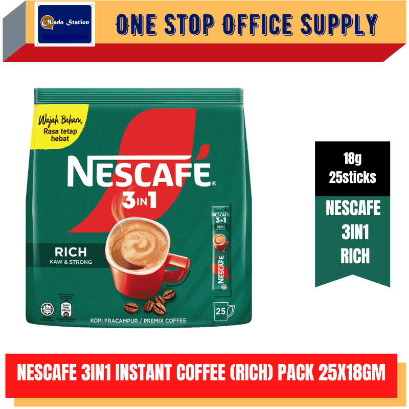 NESCAFE 3in1 Instant Coffee (Rich) Pack 25 x 18gm / Nescafe / Nescafe Coffee / 3 in 1 Instant Coffee / Nescafe Rich / NESCAFE 3in1 Instant Coffee (RICH)