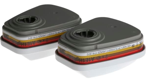 3M 6096 Mercury Vapor/Organic Vapor/Acid Gas Cartridge [2 Pairs Per Box]