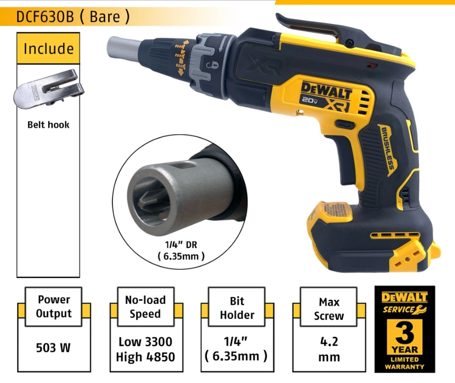 DEWALT DCF630B 18/20V BRUSHLESS CORDLESS DRYWALL SCREWGUN ( BARE UNIT )