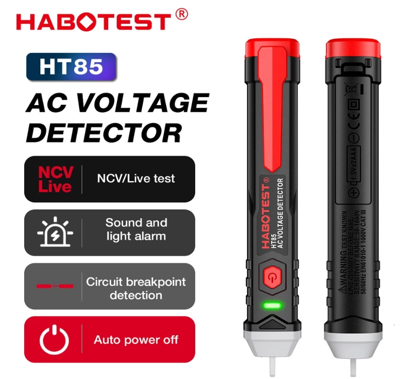 HABOTEST HT85 NON-CONTACT AC VOLTAGE DETECTOR NCV 70~1000V 50/60HZ