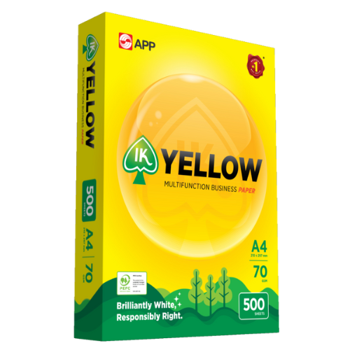 IK Yellow A4 Size Paper 500'Sheets 70gsm (Local)