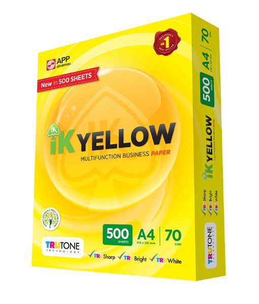 A4 PAPER 70GM IK YELLOW INDAH KIAT - 500'S