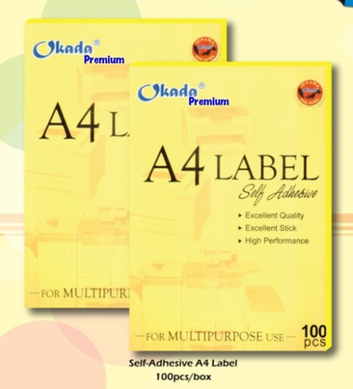 OKADA A4 White Self Adhesive Label Glossy White / A4 LABEL / WHITE LABEL