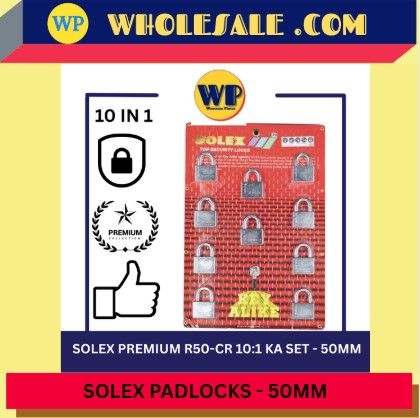 SOLEX PADLOCKS / SIZE 50MM / R50-CR 10:1 KA SET / KEY-ALIKE / MASTER KEY /SYSTEM PADLOCKS / 100% ORIGINAL / PREMIUM TOP SECURITY / KUNCI - 50MM