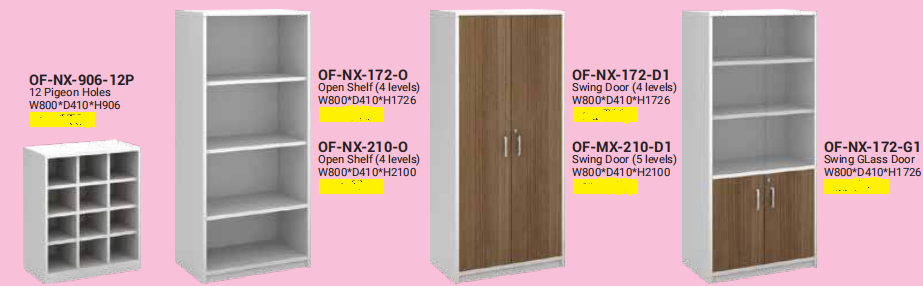 OFIS NEXX SERIES OPEN SHELF WITH PIGEON HOLES