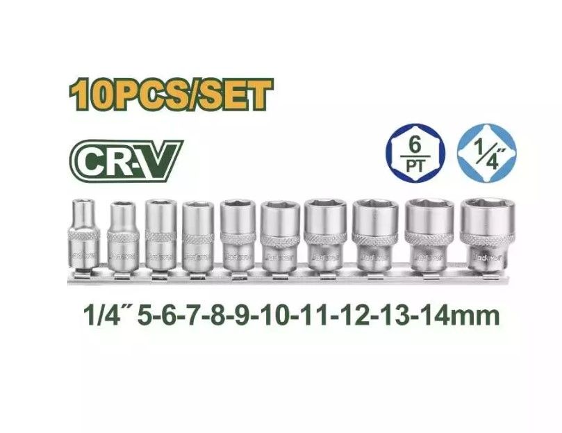 JADEVER 10 PCS 1/4" SOCKET SET JDST4410