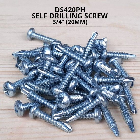 ATKC Self Drilling Screw DS420PH(ZP) #8 x 20.0mm Zinc Plated Pan Head (50PCS/PKT)