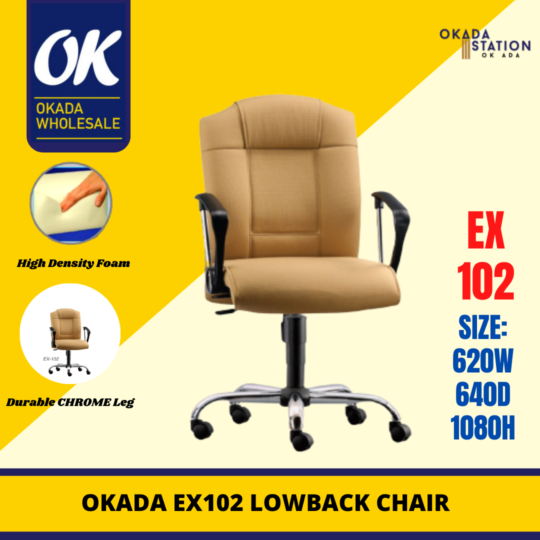 Kennedia EX-102 ERGONOMIC EXECUTIVE LOW BACK CHAIR -PU LEATHER / OFFICE CHAIR / LOW BACK CHAIR / ERGONOMIC OFFICE CHAIR / EXECUTIVE CHAIR / PU LEATHER CHAIR / ERGONOMIC CHAIR / EX-102 / CHAIR