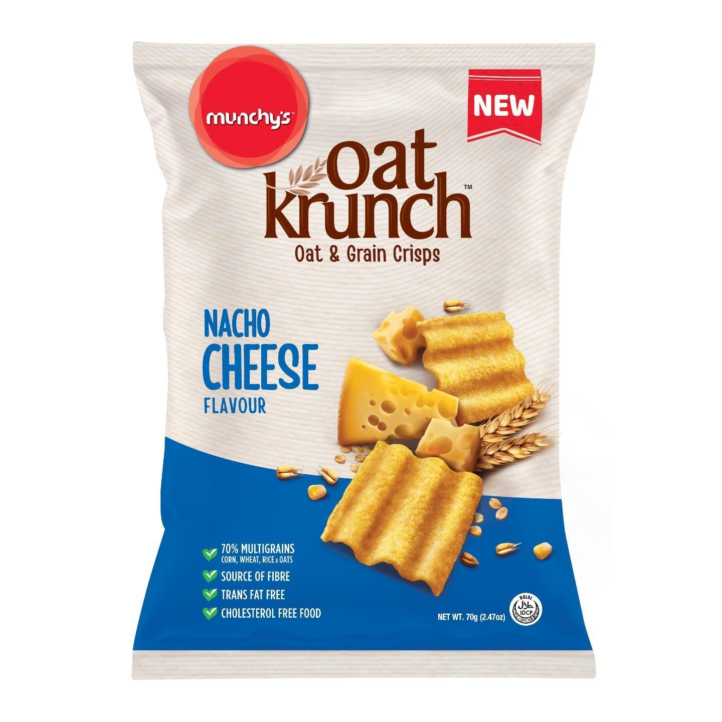 Oat Krunch Oat & Grain Crisps Nacho Cheese 70g x 12s x 3