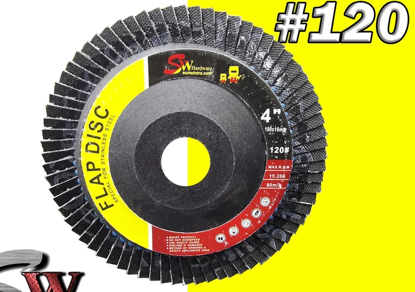 SW HARDWARE High Quality 4" / 100mm x 16mm Flap Disc Sanding Disc Mata Grinder Kertas Pasir