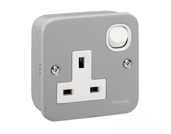 SCHNEIDER ESM15_G11 13A 250V 1GANG SWITCH SOCKET OUTLET (METALCLAD)