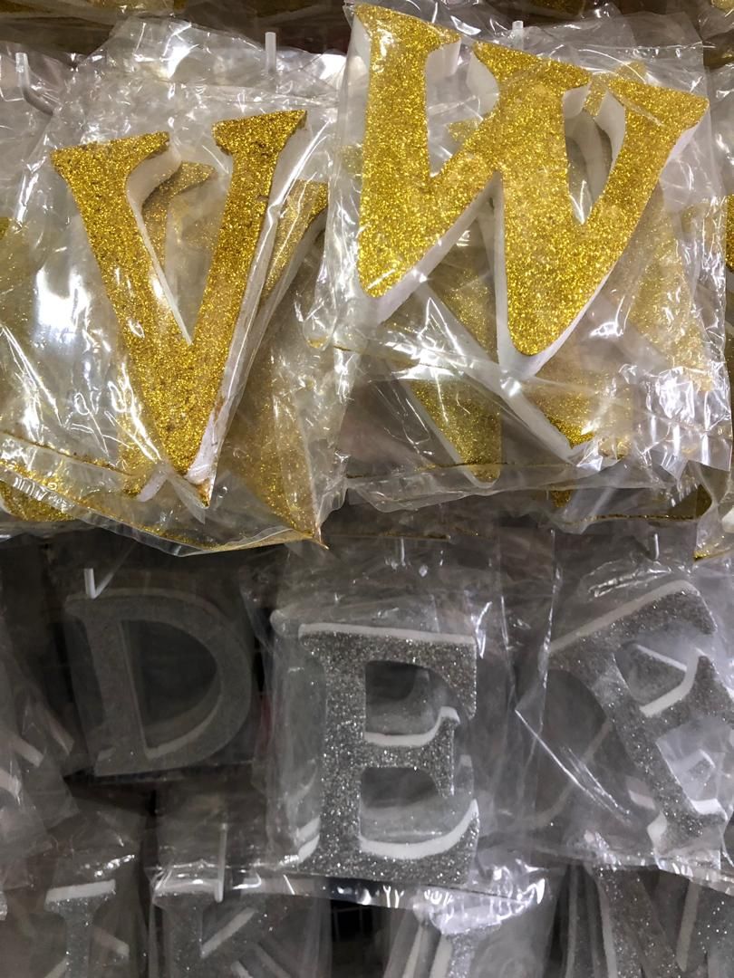 QP 鈥婹P Huruf Alphabet For Decoration 1 size only 6 inch Gold