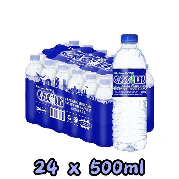 CACTUS MINERAL WATER (500ML) - 24 BOTTLE/CTN