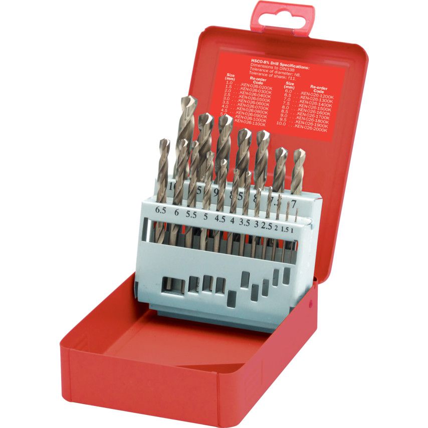 Kennedy *Kennedy HSS-Co Metric Jobber Drill Set - 19 Pieces (KEN0268460K)
