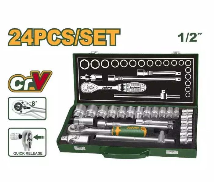JADEVER 24 PCS 1/2" SOCKET SET JDST2L24