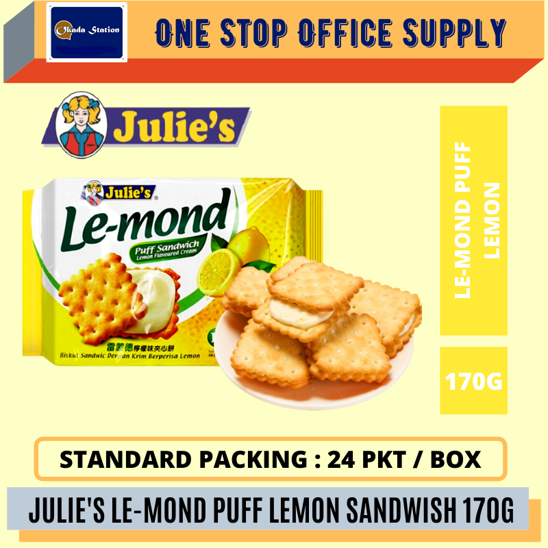 Julie's Le-mond Lemon Puff Sandwich Crackers pack 10 x 17g (170G) /Julie's /Crackers /Le-mond /Lemon Puff /Julie's Biscuit /Julie's Le-mond Lemon Puff Sandwich Crackers
