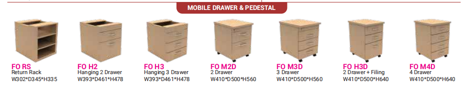 OFIS FO SERIES DRAWER & PEDESTAL _ COLOUR BEECH