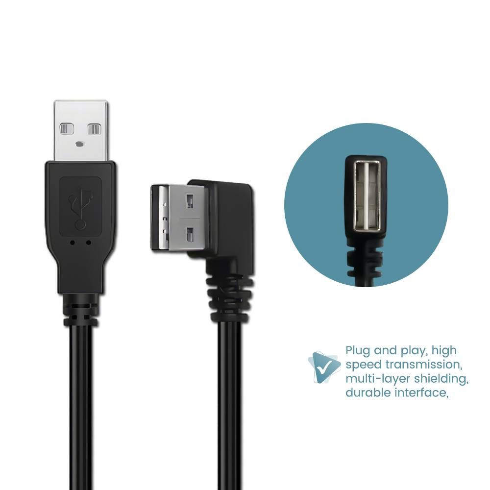 UNIVERSAL REVERSIBLE USB 2.0 HI-SPEED CABLE (REVERSIBLE RIGHT / LEFT ANGLE A TO A M/M)