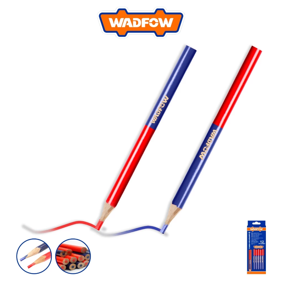 WADFOW BI-COLOR CARPENTER PENCIL (12 PCS / SET) LEAD COLOR: RED & BLUE, LEAD (WMQ2512)