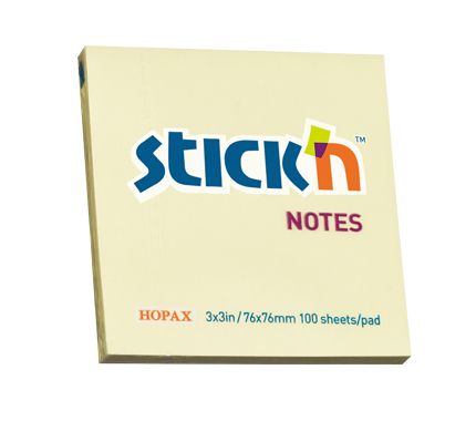Hopax 3" X 3" Yellow Sticky Note Pad (76mmx76mm)