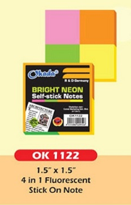 OKADA 1.5" X 1.5" COLOR STICKY NOTE