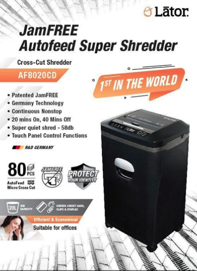 LATOR HEAVY DUTY SHREDDER - (MODEL-AF8020CD)