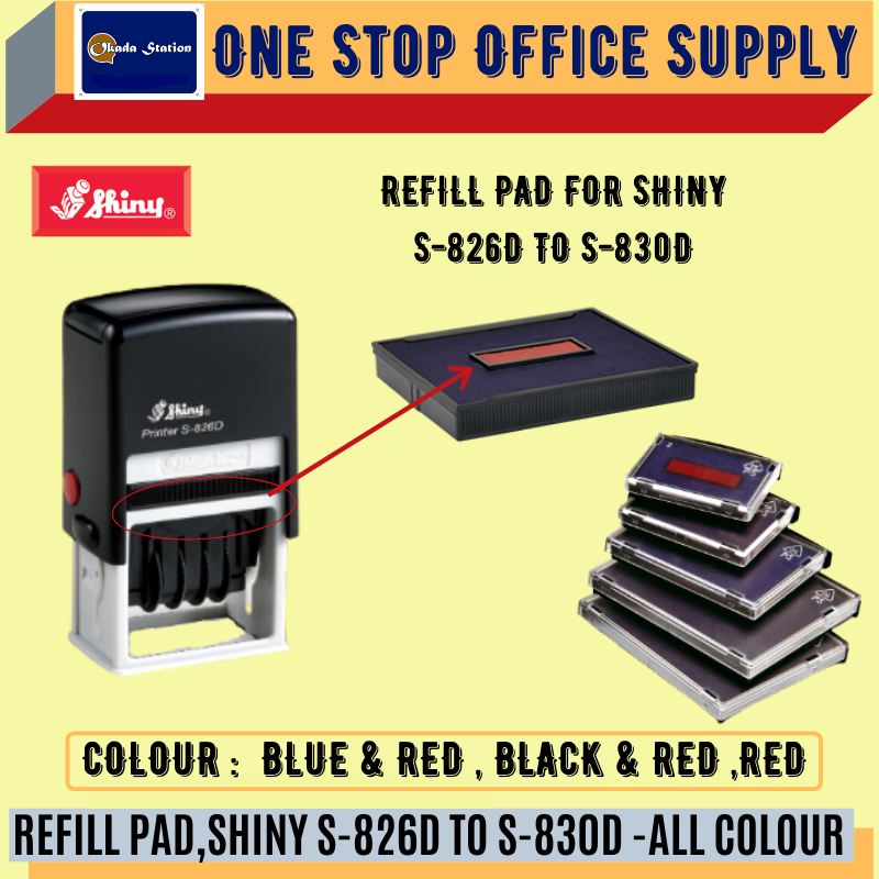 SHINY REFILL PAD,SHINY S-826D TO S-830D (DATE) -ALL COLOUR /Shiny /Refill Pad /Shiny Stamp Pad Refill /Shiny Ink Pad Refill /Shiny Refill Pad