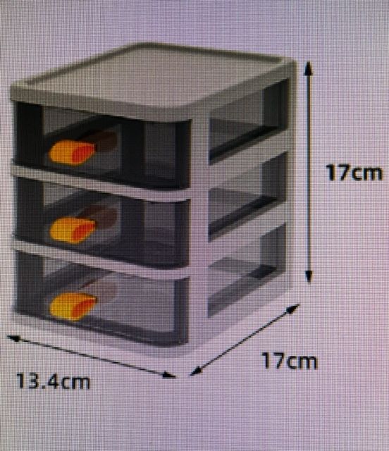 QS 3 Mini Drawer Storage Box (17cm x 17cm x 13.4cm)