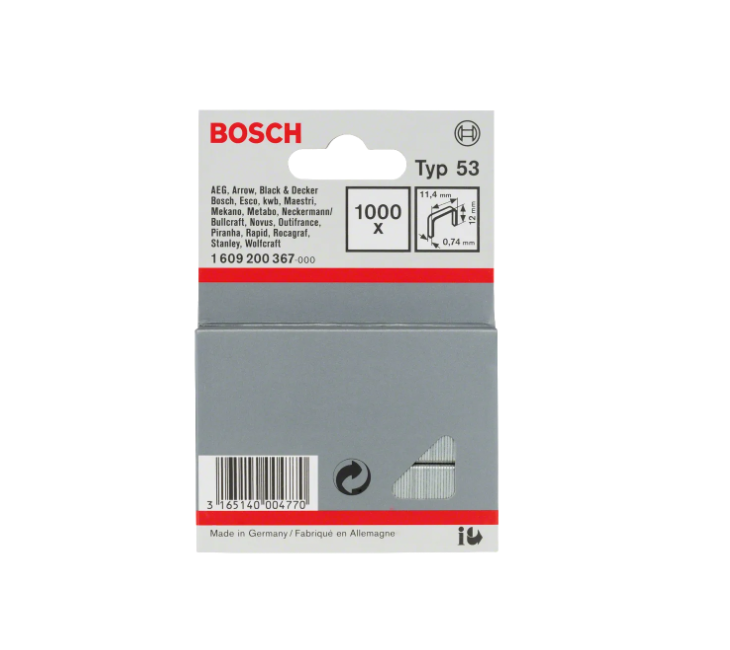 BOSCH FINE WIRE STAPLE TYPE 53 (12MM) (1609200367)