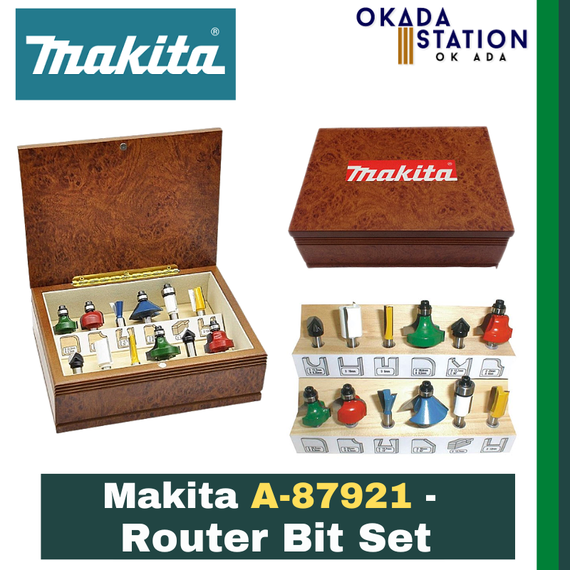 Makita A-87921 - 12pcs Router Bit Set / Router Bit / Drill Bit Accessories / Router Accessories